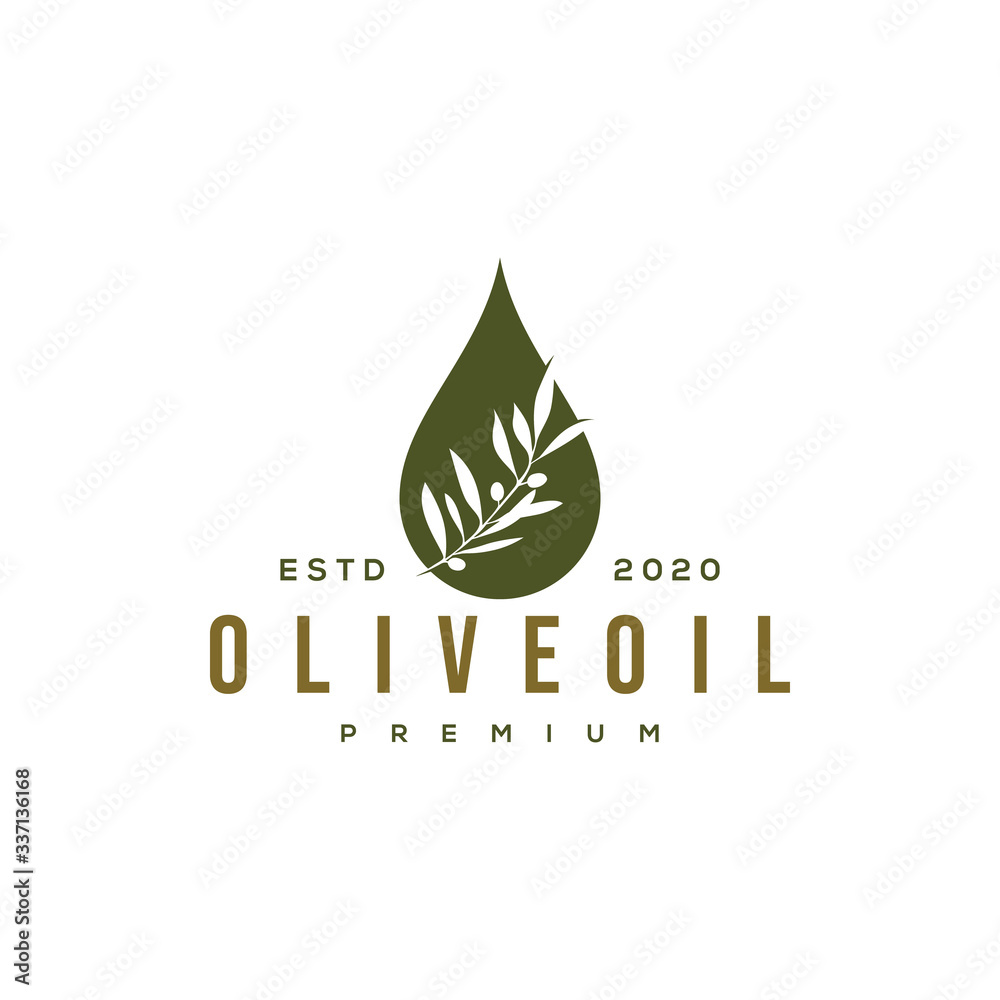 olive tree logo with oil drop Vector design template olive tree logo with oil drop Vector design template