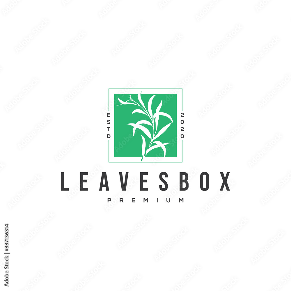 square logo with leaf Vector design template square logo with leaf Vector design template