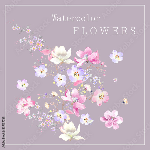 Beautiful watercolor flower 