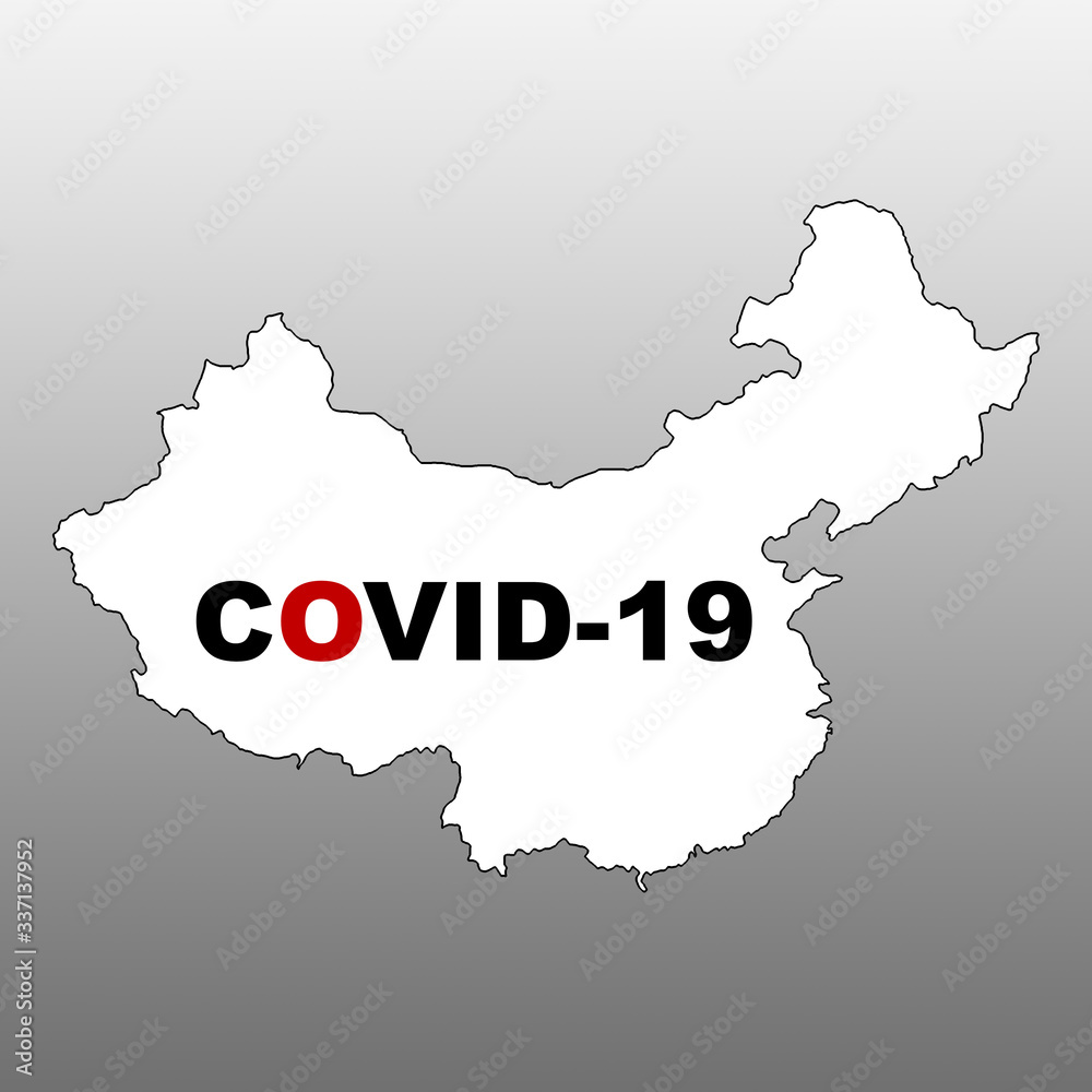Obraz premium china virus map coronavirus covid-19