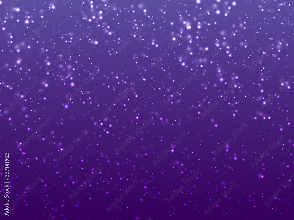 Holiday winter purple background with snow or snowflake for Merry Christmas and Happy New Year. Vector illustration