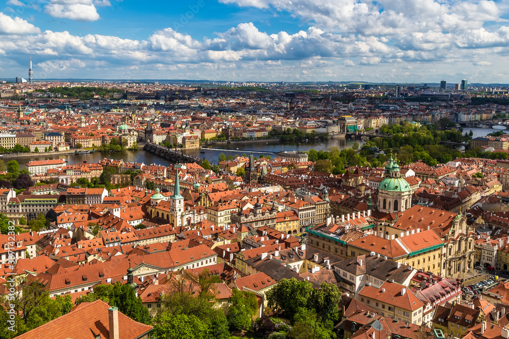 Urban landscape with views of the old Prague