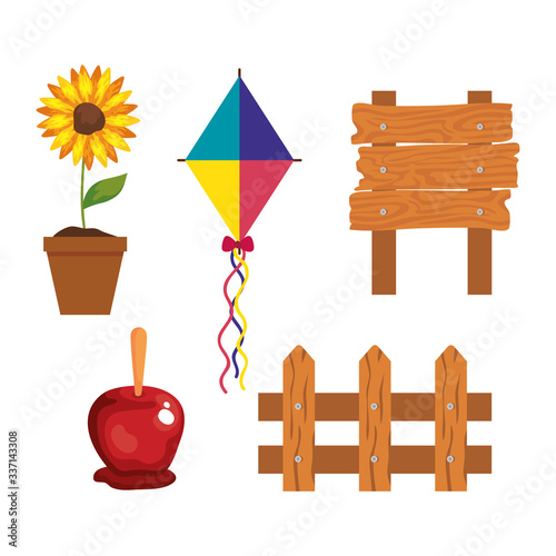 set icons of festa junina celebration vector illustration design