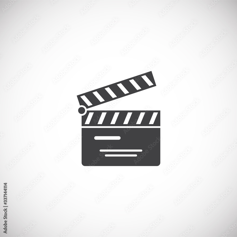 Cinema related icon on background for graphic and web design. Creative illustration concept symbol for web or mobile app