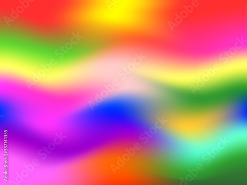 Abstract blurred gradient mesh background with colorful bright rainbow smooth banner template or pattern.