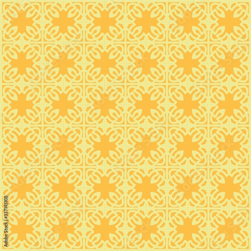 Beautiful of Colorful Yellow Flowers, Reapeated, Abstract, Illustrator Floral Pattern Wallpaper. Image for Printing on Paper, Wallpaper or Background, Covers, Fabrics