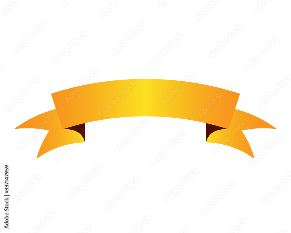Yellow ribbon banner icon 3d symbol or vector illustration, EPS10. Yellow ribbon banner icon 3d symbol or vector illustration, EPS10.