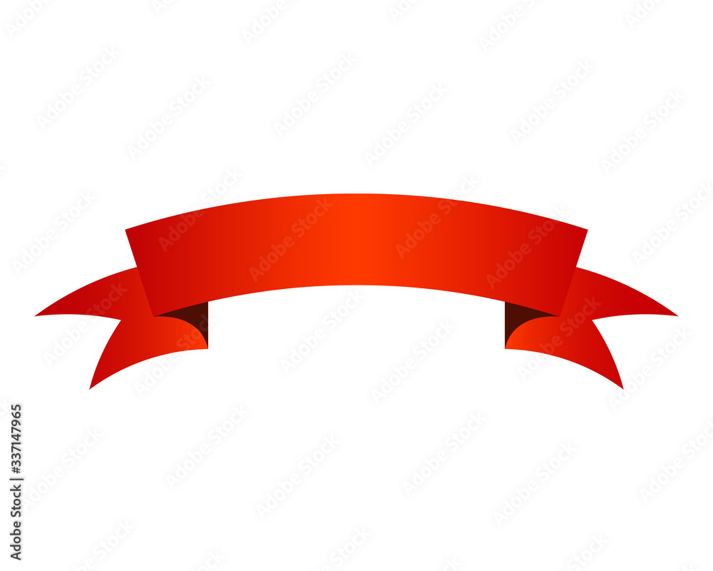 Red ribbon banner icon 3d symbol or vector illustration, EPS10. Red ribbon banner icon 3d symbol or vector illustration, EPS10.