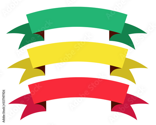 Free Download Mix green, yellow, red ribbon banner icon flat symbol set or vector illustration, EPS10. - GFXLoad