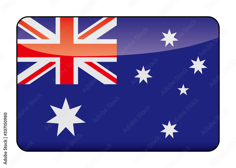 リッチデザインのオーストラリアの国旗のイラスト 半立体で光沢感のある国旗 Australian Flag ベクターデータ Stock Vector Adobe Stock
