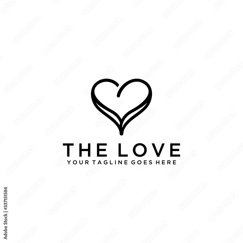 Creative modern heart love vector logo design template