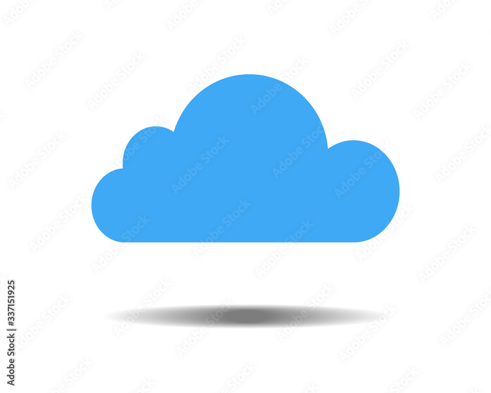 Cloud blue icon flat symbol or vector illustration EPS10. Cloud blue icon flat symbol or vector illustration EPS10.