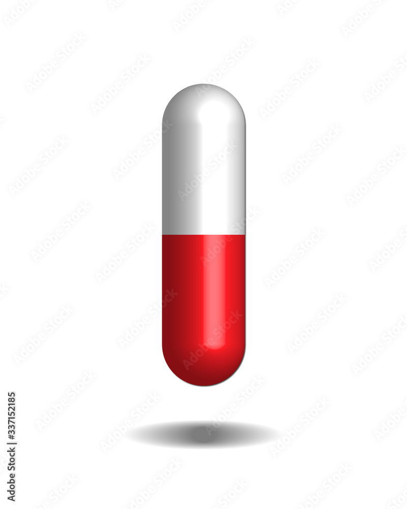 Red and white medical drugs icon or Tablets icon symbol 3D isolated on white background Red and white medical drugs icon or Tablets icon symbol 3D isolated on white background