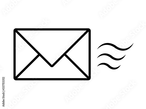 Mail icon. Vector technology communication for internet in current.