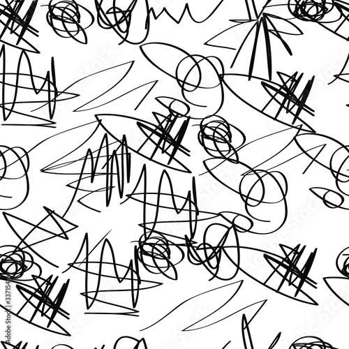 Abstract Black Line Vector Seamless