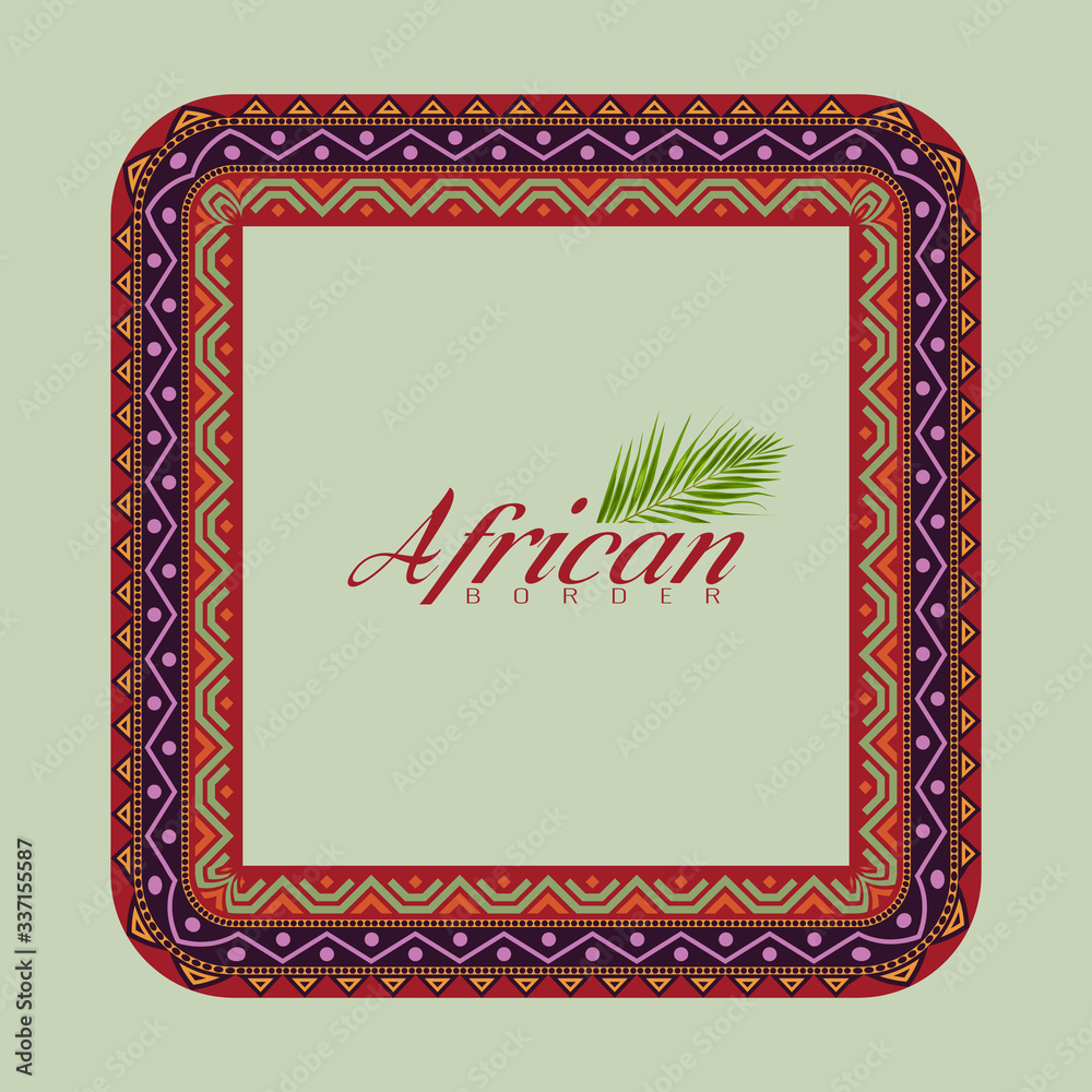 African style frame border with copyspace for your design. Vector illustration. African style frame border with copyspace for your design. Vector illustration.