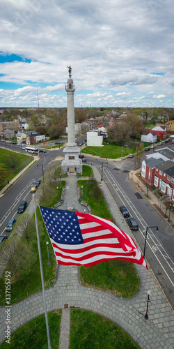 Drone Trenton Washington Battle Monument photo