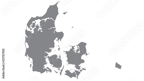Quadro em tela Denmark map with gray tone on  white background,illustration,textured , Symbols
