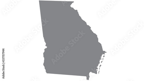 Georgia map with gray tone on white background,illustration,textured , Symbols of Georgia