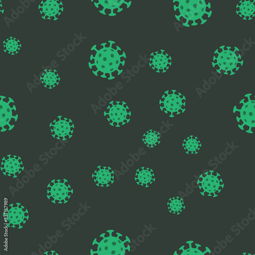 Coronavirus bacteria seamless pattern. Pandemic virus design texture background.