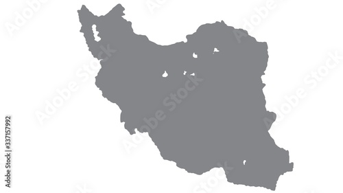 Iran map with gray tone on  white background illustration textured   Symbols of Iran