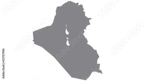 Iraq map with gray tone on white background,illustration,textured , Symbols of Iraq
