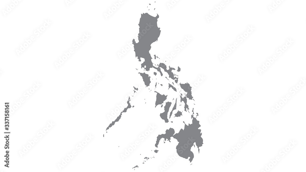 Fototapeta Philippines map with gray tone on white background,illustration,textured , Symbols of Philippines
