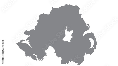 Northern Ireland map with gray tone on  white background illustration textured   Symbols of Northern Ireland