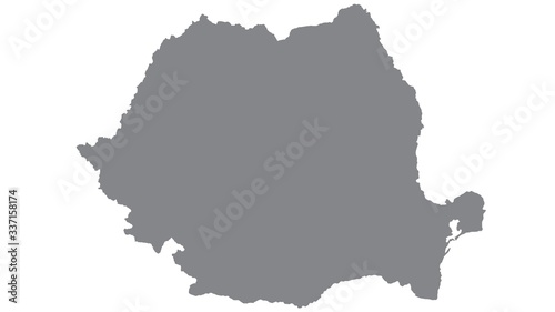 Romania map with gray tone on white background,illustration,textured , Symbols of Romania
