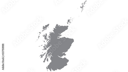 Scotland map with gray tone on white background,illustration,textured , Symbols of Scotland © Only Flags