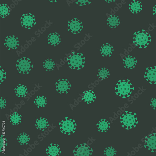 Coronavirus bacteria seamless pattern. Pandemic virus design texture background.