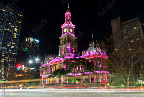 Canvas Print Vivid Sydney - Town Hall