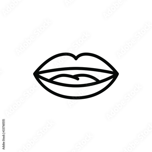 Lips Icons Best Logo Design Vector, Emblem Template Design Isolated Illustration , Kiss Women Outline Solid Background White 