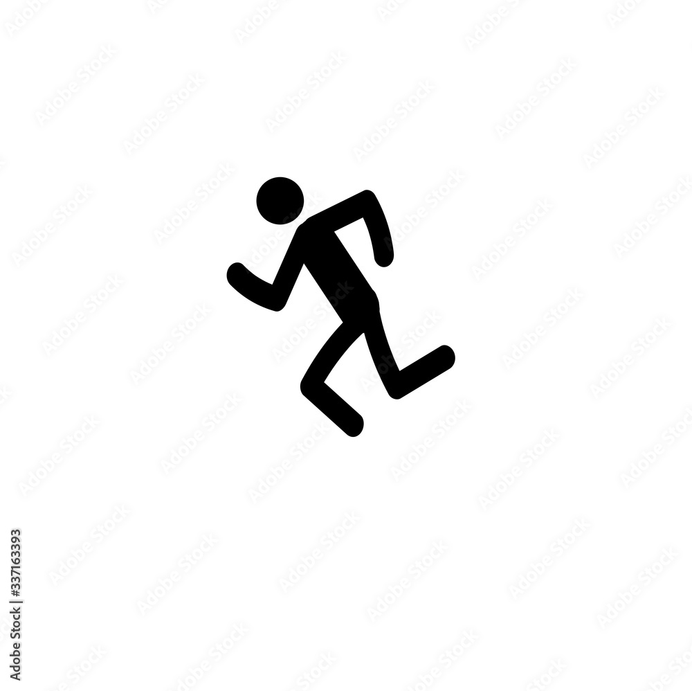 sports healthy lifestyle stick man runner isolated on white background
