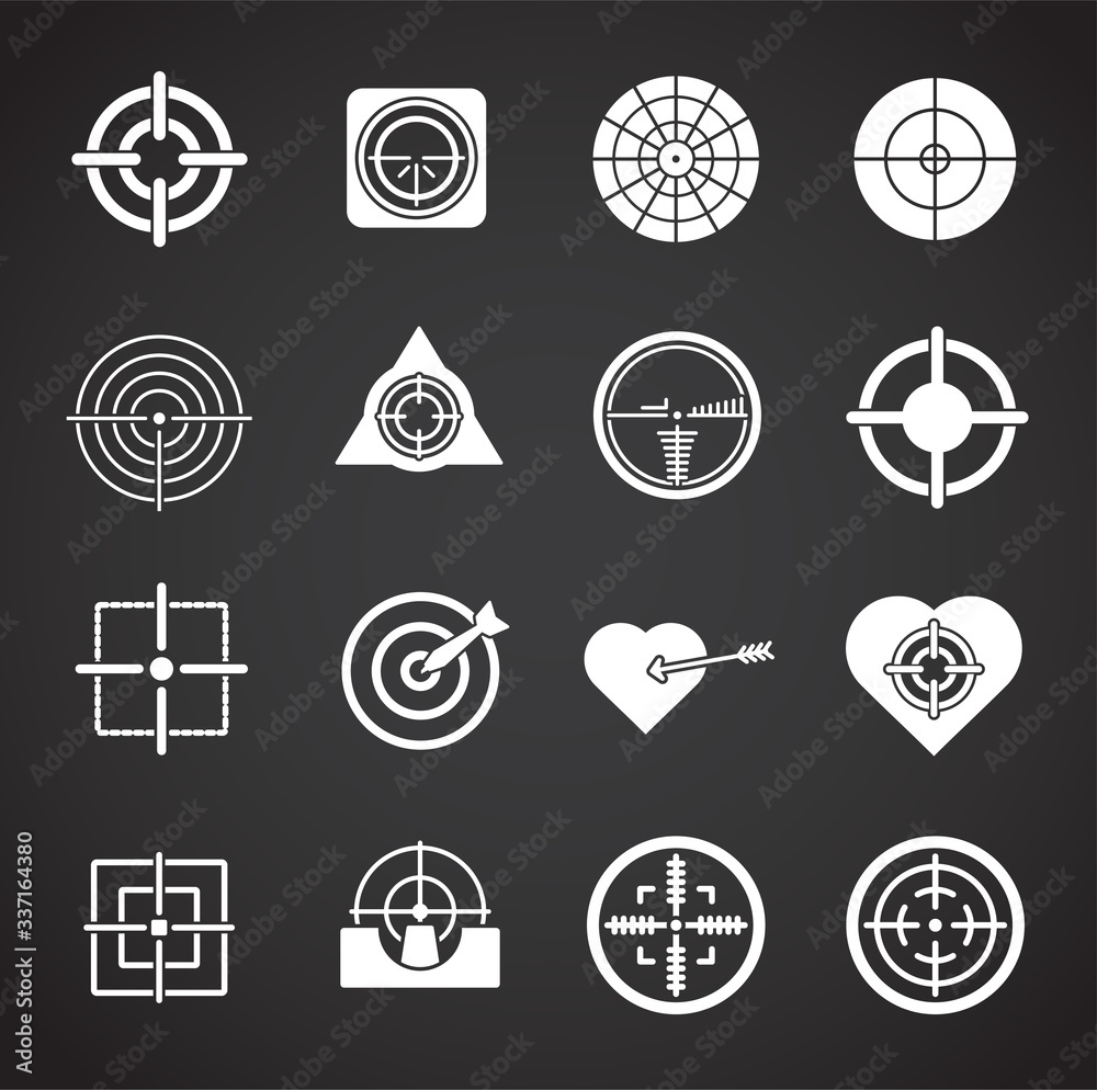 Aim related icons set on background for graphic and web design. Creative illustration concept symbol for web or mobile app Aim related icons set on background for graphic and web design. Creative illustration concept symbol for web or mobile app