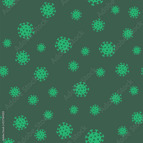 Coronavirus bacteria seamless pattern. Pandemic virus design texture background.