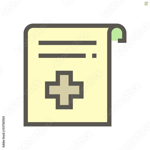 Medical certificate vector icon design, 48x48 pixel perfect and editable stroke.