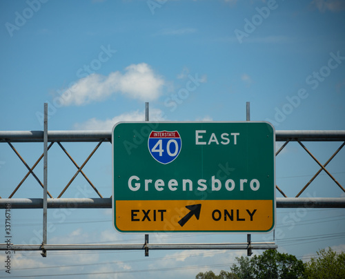 Greensboro, NC, Interstate Highway Sign