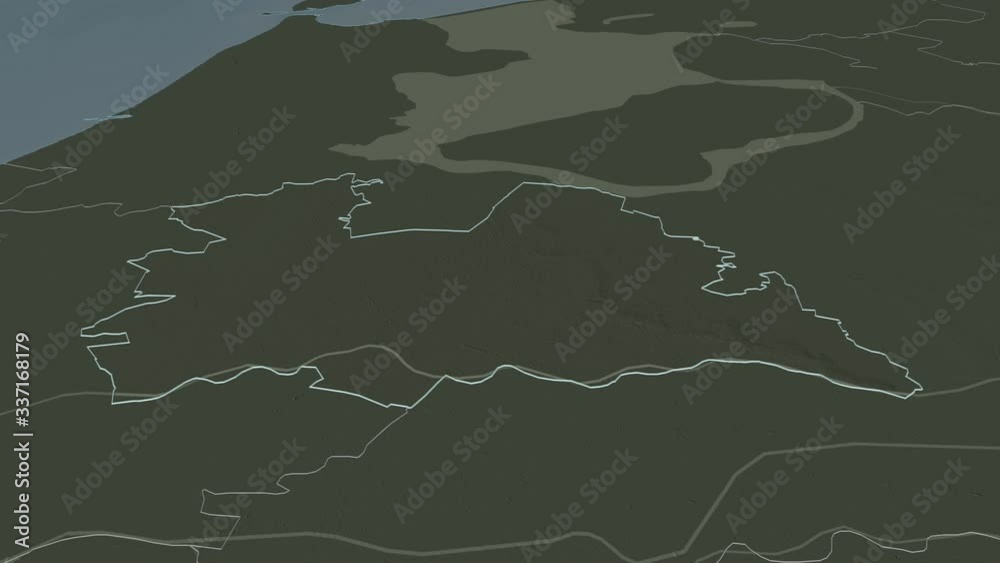Utrecht, province with its capital, zoomed and extruded on the administrative map of Netherlands in the conformal Stereographic projection. Animation 3D Utrecht, province with its capital, zoomed and extruded on the administrative map of Netherlands in the conformal Stereographic projection. Animation 3D