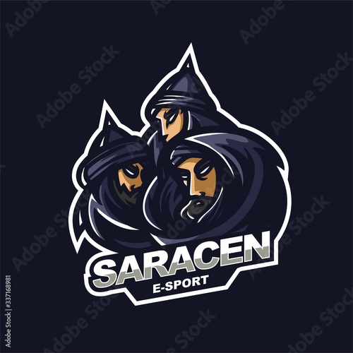 Photography arabic saracen knight e-sport gaming mascot logo template