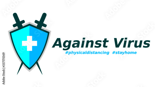 illustration vector graphic of against virus  good for Public service Advertisement