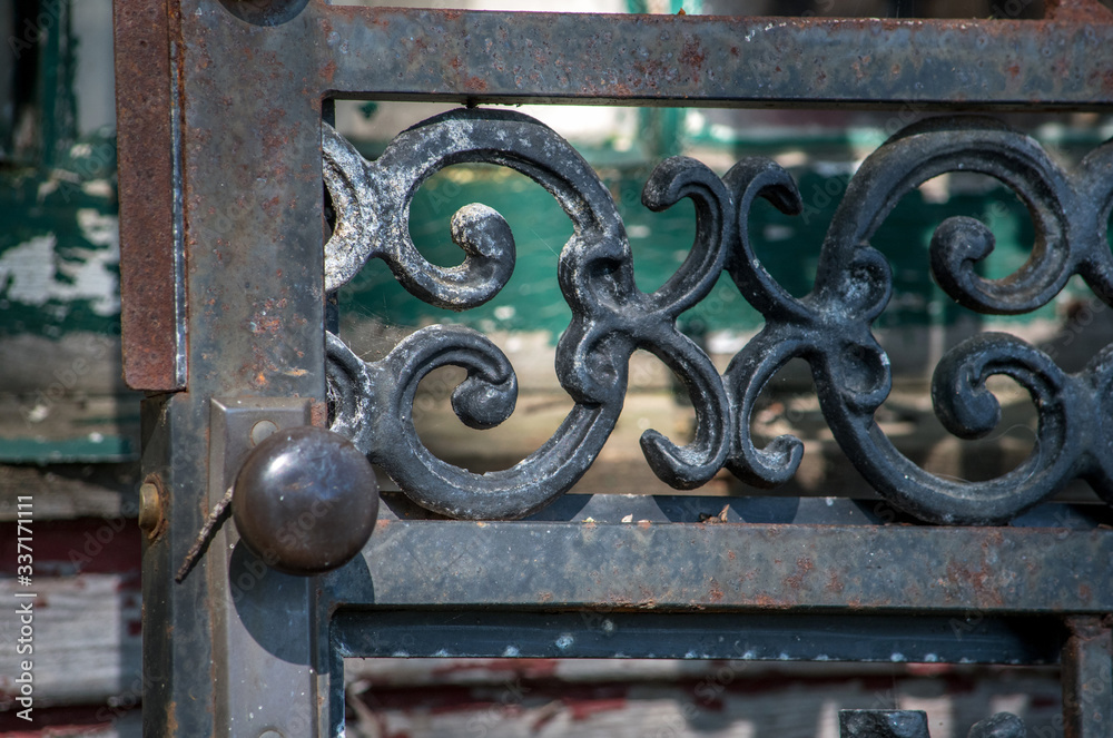 antique decorative door with old metal door knob antique decorative door with old metal door knob