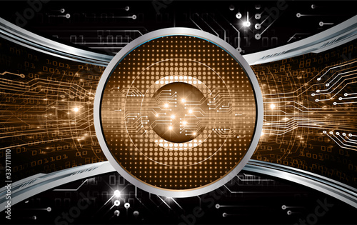 Blue eye cyber circuit future technology concept background