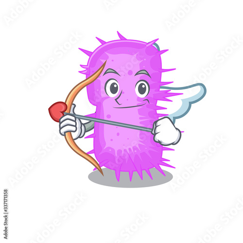 Acinetobacter baumannii in cupid cartoon character with arrow and wings