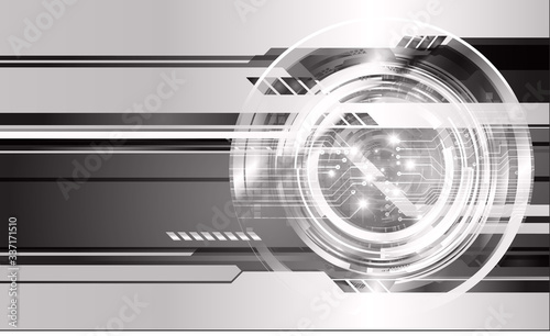 Black eye cyber circuit future technology concept background