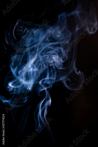 Smoke motion on black background.
