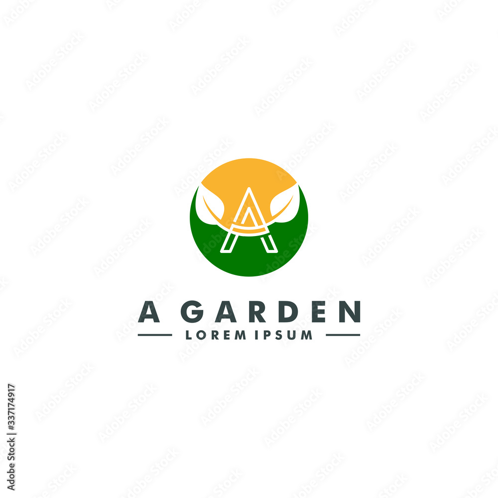 Letter A icon design, green Garden symbol sign vector Illustration Letter A icon design, green Garden symbol sign vector Illustration