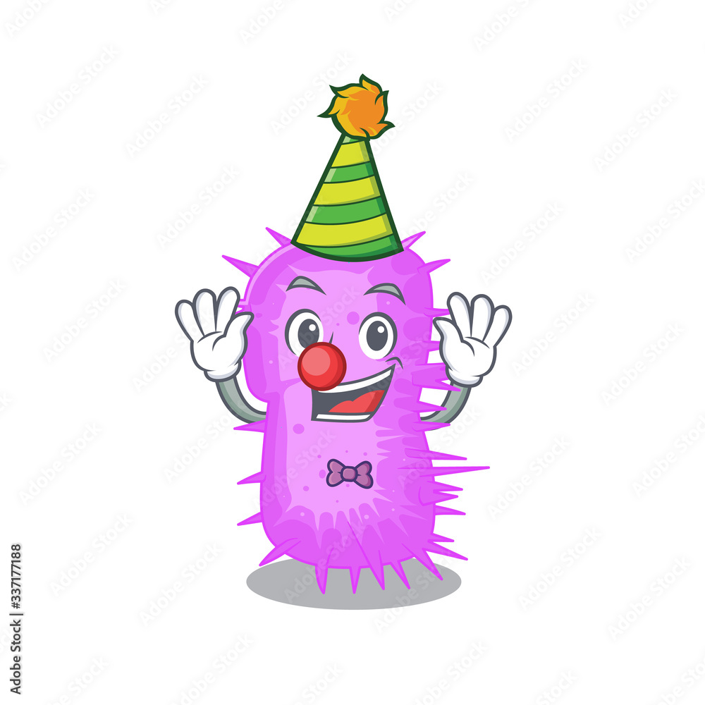 cartoon character design concept of cute clown acinetobacter baumannii