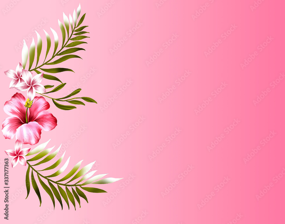Tropical Illustration of a Unique Pink Color