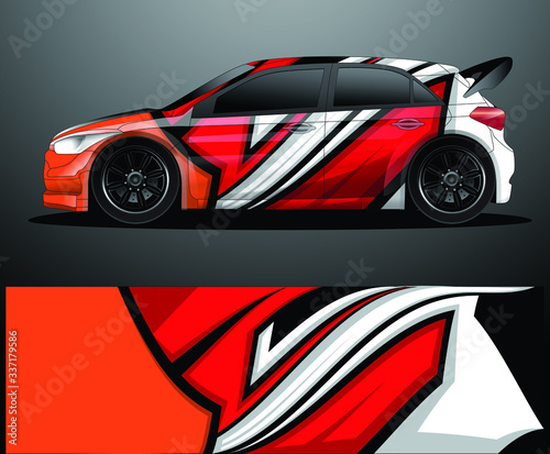 Rally car decal graphic wrap vector  abstract background